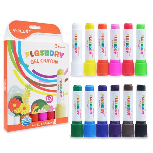 Flashdry Paint Sticks for Kids, 12 Colors Tempera Paint Set for Toddler, Non-toxic Washable Coloring Art Supplies for Ages 2-4 3-5 4-8 Stocking Stuffers for Kids Toddler