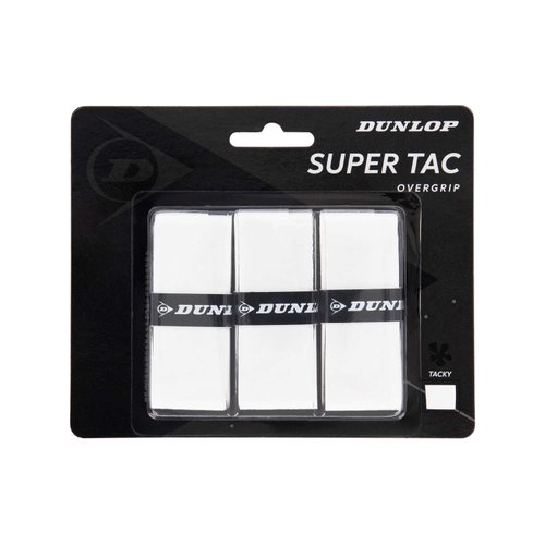 Dunlop Sports Super Tac Tennis Overgrip, 3-Pack, White