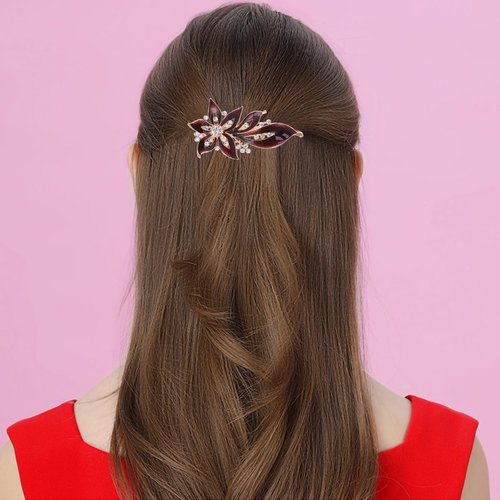 FOMIYES French Hair Clips Rhinestone Headpiece Flower Hair Accessories Womens Hair Clips Banana Hair Clips for Women Metal Hair Clips for Women Spring Clip Alligator Clip Crocodile Skin