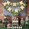 Brown Green Happy Birthday Banner Theme Birthday Party Supplies Handmade Garland Decorations Birthday Tropical Signs Nursery Hanging Decor 13pcs