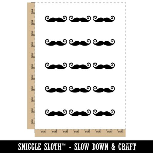 Imperial Mustache Moustache Silhouette Temporary Tattoo Water Resistant Fake Body Art Set Collection - 15 2" Tattoos (1 Sheet)