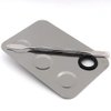Miamay 6 by 4 Inches Makeup Palette Stainless Steel 3-dents Nail-art Cosmetic Artist Mixing Palette with 6 Inches Spatula Tool
