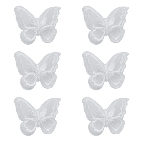 Sowaka 6 Pcs Lace Butterfly Hair Clips Soft Embroidery Flower Hair Decorative Hair Bow Pins for Women Girls Wedding Hair Accessories Halloween Christmas Party Décor (White)