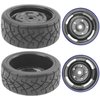 ShareGoo RC 1/10 Scale On Road Tires OD2.55 Rubber & Wheel Rims 12mm Hex Compatible with Traxxas 4 Tec 2.0 Tamiya TT01 XV01 Kyosho WR8 Sakura WLtoys HPI 1/10 RC On Road Racing Car