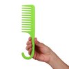 Allegro Combs #1002 Wide Tooth Comb Shower Comb With Hook For Curly Hair Wet Or Dry Detangle Women’s Combs Made In The Usa 1 Pc. (Green)