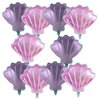 GOTPASS 10 Pcs Sea Shells Balloons Ocean Themed Party Supplies Cute Purple Pink Sea Shells Foil Mylar Balloon for Baby Shower Wedding BirthdayHawaii Summer Beach Luau Party Decoration