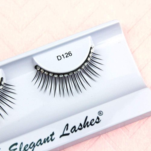 Elegant Lashes D126 (Lengthening Rhinestone False Eyelashes) Halloween Dance Rave Costume