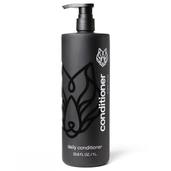 Black Wolf Mens Everyday Hair Conditioner, 1 Liter - Salon-Grade Professional Deep Conditioner Smooths, Detangles & Locks in Moisture for Hydrated & Moisturized Scalp - Hydrating For All Hair Types