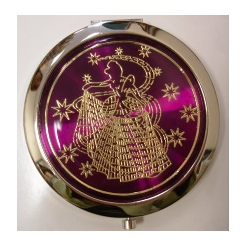 Purse Handbag Double Compact Cosmetic Mirror - Girl - Dark Purple