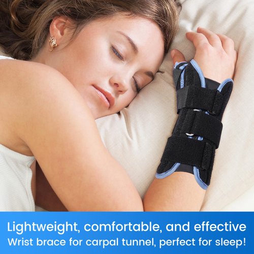 Velpeau Carpal Tunnel Wrist Brace with Thumb Stabilizer Night Support, Completely Stabilizes Wrist Thumb Joint, Pain Relief for Tendonitis, De Quervain's Tenosynovitis, Arthritis (Reg, Right Hand, M)