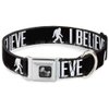 Buckle-Down Seatbelt Buckle Dog Collar - Bigfoot Silhouette I BELIEVE Black/Gray/White - 1.5" Wide - Fits 16-23" Neck - Medium