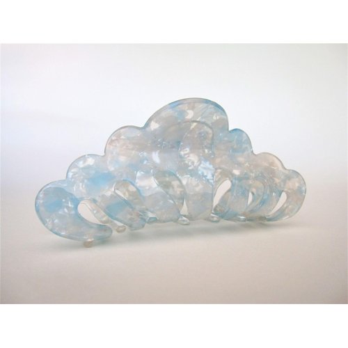 Generic Mixed lite blue and white marbled hair claw clip medium fine hair