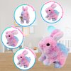 Easfan Walking Bunny Stuffed Animal Interactive Jumping Rainbow Rabbit Talking Hopping Tail Wagging Head Nodding Educational Plush Toy Easter Birthday Gifts for Toddlers Kids Girls, 7''