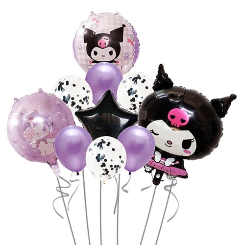 10PCS Cute Anime Birthday Decorations, Anime Themed Party Supplies Including Aluminum Film Balloons and Latex Balloons, Perfect for Birthday Parties