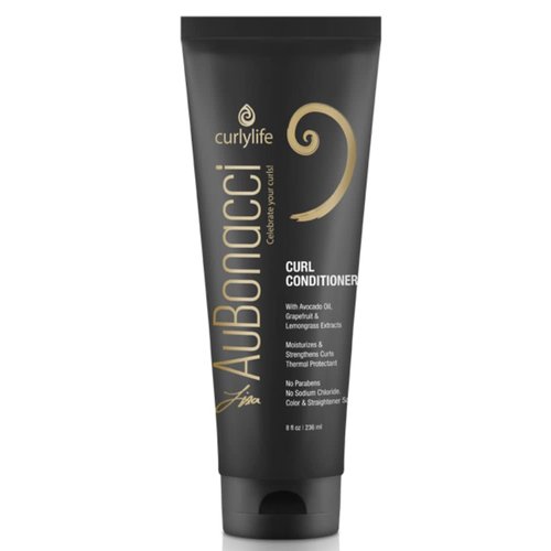 AuBonacci Curl Conditioner - Moisture-Rich Strengthening and Conditioning Treatment With Avocado Oil for Curly Hair, Frizz-Fighting Paraben-Free Formula, 8 Ounces