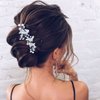 YBSHIN Pearl Bride Wedding Hair Pins Silver Crystal Hair Pieces Rhinestone Hair Clips Bridal Hair Accessories for Women and Girls (Pack of 3)