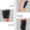 Elastic Calf Compression Bandage Leg Compression Sleeve for Men and Women, Compression Wraps Lower Legs for Stabilising Ligament, Joint Pain, Sport, Adjustable Black (4 Pieces,180 cm)