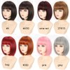 Refined Short Bob Wigs With Bangs 12 inch Straight Synthetic Cosplay Party Wig For Women Daily Use Colorful Hair Wigs (Grey, 12 Inch)
