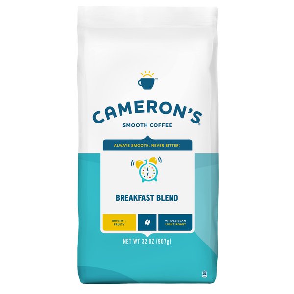 Cameron's Coffee Roasted Whole Bean Coffee, Breakfast Blend, 32 Ounce, (Pack of 1)