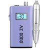 Rechargeable Nail Drill Machine, AZ GOGO 30000RPM Professional Portable Nail Drills for Acrylic Gel Nails - Electric E File with LCD Display(Purple)