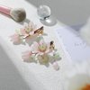 SHIYANG Handmade Pink Lotus Hair Clips, Floral Hair Decoration for Hanfu, Chinese and Korean Fashion