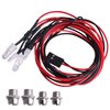 HobbyPark 4 LEDs RC Car Light Headlights Taillight Kit Accessories for Traxxas Slash 4X4 2WD Rustler VXL 4Tec 2.0 Arrma HSP Tamiya Redcat RC4WD Axial SCX10 Truck Tank Crawler(2 Red +2 White)
