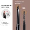 Kiss New York Professional Eyebrow Pencil, D-Shape Design for Line & Fill, Dual-Sided Retractable Brow Definer with Spoolie, Silky Smooth Texture, Cruelty-Free (Granite)