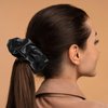 Silk Scrunchies,Elastic Bands Ponytail Holder Silk Satin No Damage, Soft Satin Scrunchies,Hair Accessories Hair Scrunchies Suitable for Women Girls for Thick Thin Fine Curly hair (Black)