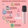 Mini Karaoke Machine for Kids, Christmas Mini Kraoke Machin Portable Bluetooth Speaker with 2 Microphone, Mini Kraoke Machine for Girls Birthday 4, 5, 6, 7, 8, 9, 10+ Year Old （Pink）