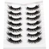 Pooplunch Cat Eye Look Fluffy False Eyelashes Thick Full Volume 16MM Wispy Curly Faux Mink Lashes 8D Fake Eyelash Strips 7 Pairs Multipack