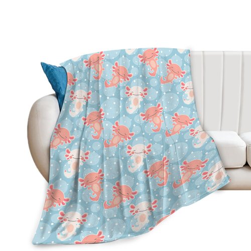 Axolotl Blanket Cute Axolotl Fleece Throw Blanket Fuzzy Plush Super Soft Cozy Warm Axolotl Decor Stuffed Animal Bedding Blanket Gifts for Boys Girls Kids Adult Men Women 40"x50"