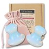 This Hippie Girl Gua Sha Mushroom Set, Jaw Sculpting Tools, Opalite Stone Facial Toning and Yoga Sculpt Massage Tool, 2 Gua Sha Mushrooms for Skin and Facial Treatment, Opal Facecare Tools