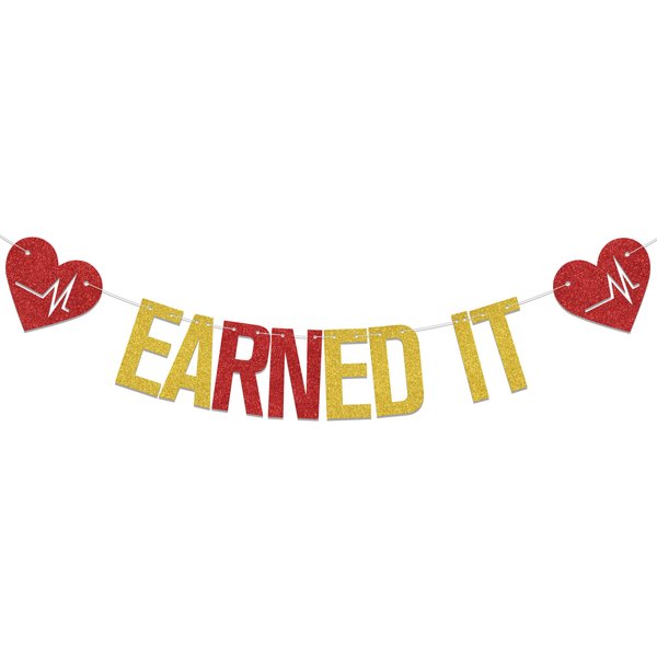 Earned It Banner, Congrats RN Graduation Party Decorations, Nursing School Graduation Decorations, Congrats 2024 Nurse Graduation Party Supplies