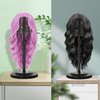 Wig Stand 2 Pack Adjustable Height Portable Wig Holder Black Wig Head Stand Hat/Cap/Wig Holder Display Stand Wig Stands for Multiple Wigs