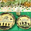 Army Birthday Party Supplies Decorations, Camo Theme Birthday Paper Plates and Napkins Set with Cups and Straws for 24 Guests, 120 Pcs Disposable Party Dessert Dinnerwares