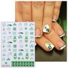 JMEOWIO 3D Embossed St Patricks Day Nail Art Stickers Decals Self-Adhesive Pegatinas Uñas 5D Green Clover Gold Hat Nail Supplies Nail Art Design Decoration Accessories 4 Sheets