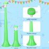 GCQJOQ 4 Pcs Stadium Horn 21 Inch Vuvuzela Plastic Collapsible Cheering Trumpets for Sporting Events Football Carnival St Patricks Day Party Supplies, Green