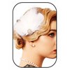 GENBREE 1920s Flapper Headband White Feather Hair Clip Rhinestone Headpiece Prom Party Hair Accessories for Women and Girls (Pattern 1)