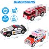 Liberty Imports 3-in-1 True Hero Emergency Rescue Vehicles Kids Toy Cars Playset - Ambulance, Fire Truck and Police Car with 3-Button LED Light and Sound Effects