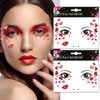 HIFANMM Heart Fake Tattoos Glitter Lip Face Temporary Tattoos Cute Red Pink Hearts Face Jewels Tattoo Stickers for Adults Kids Valentines Day New Year Eye Makeup Kit for Face Decor Supplies 2Pcs