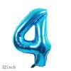 Chaungfu Balloons, 11 pcs Foil Balloons 4 Year Old for 4st Birthday Party Supplies Decor, Confetti Balloon Kids Party Balloon Birthday Party Supplies 4 Years Old Birthday Balloon for Kids (4th, Blue)