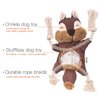 Durable Dog Toys for Aggressive Chewer Squeaky Indestructible Puppy Toys Tough Dog Squeaky Toys No Stuffing Crinkle Dog Toy, Rope Knots Puppy Chew Teething Toys, Sturdy Squirrel Interactive Pet Toy