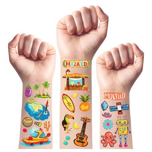 TatoYard Goodie Bags Stuffers for Kids, 14 Sheets Colorful Temporary Tattoos Stickers for Birthday Party Supplies, Party Toys Games for Boys Girls party favors Decorations (Various)