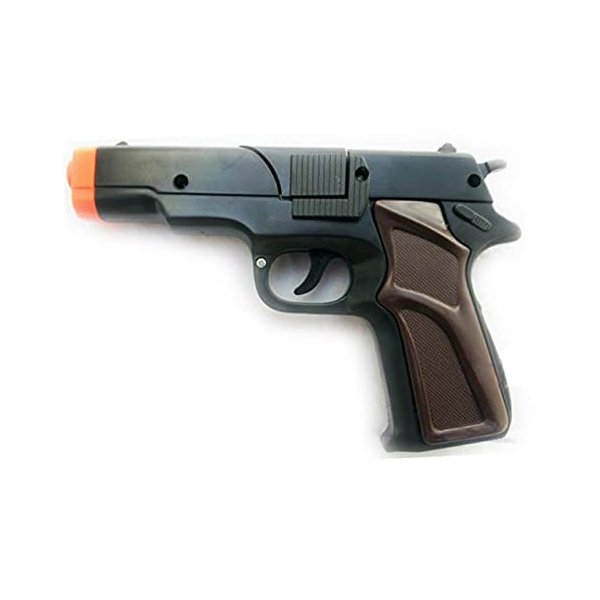 Black Toy Super Cap Gun 8-Shot Revolver Detective Police Cowboy Colt Agent 007Handgun