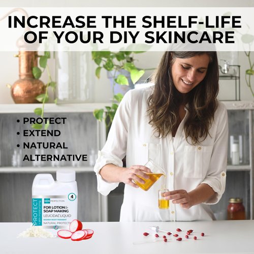 Skin Perfection Leucidal Liquid - Natural Radish Root Preservative for Lotion Making Alternative with Vitamin C Serum & Hyaluronic Acid Body Lotion Water-Soluble DIY Skincare Serums Creams 4oz
