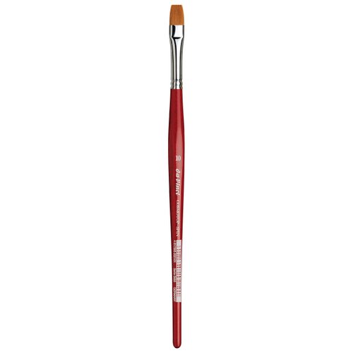 da Vinci Watercolor Series 5880 CosmoTop Spin Paint Brush, Flat Synthetic with Red Handle, Size 10 (5880-10)