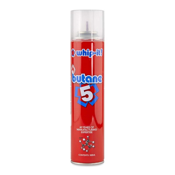 Whip It! Refined Butane Fuel Refill for Torch - 1 Can 300ML 5X Refined Butane Lighter Fluid - TSC Sticker Included - Butane Torch Fuel - Butane Refill Fuel - Butane Gas Refill