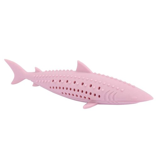 SALUTUY Cat Toothbrush Catnip Toy, Silicone Easy to Clean Soft Durable Cat Toy Bite Resistant Fish Shape for Teeth Cleaning for Home(Pink)