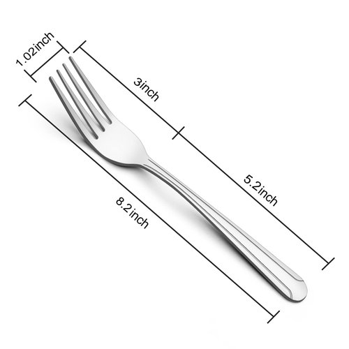 BEWOS 24 Pieces Dinner Forks Set, 8.2-Inch Stainless Steel Forks Silverware, Flatware/Salad Forks, Table Forks, Mirror Polished, Dishwasher Safe, Use for Home, Kitchen or Restaurant