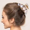 Luxshiny Rhinestone Hair Clip Crystal Jaw Hair Claw Clips No- Slip Clear Golden Blue Brown Octopus Jaw Barrettes Hair Accessories For Women Girls, Pack Of 4 Hair Clips Medium
